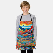 Psychedelische Berglandschaft 1 Schürze (Getragen)