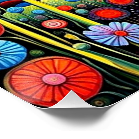 Psychedelische Berglandschaft 2 Poster (Ecke)