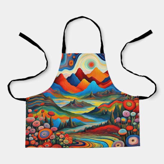 Psychedelische Berglandschaft 5 Schürze (Vorderseite)