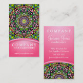 Psychedelische Blätter Mandala Visitenkarte (Vorne/Hinten)