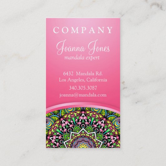 Psychedelische Blätter Mandala Visitenkarte (Rückseite)