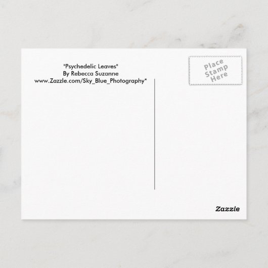 Psychedelische Blätter Postkarte (Rückseite)