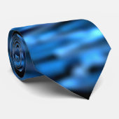 Psychedelische blaue Brainwaves-Neonkrawatte Krawatte (Gerollt)