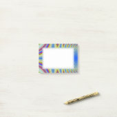 Psychedelische blaue Posten-it® Anmerkungen Post-it Klebezettel (Auf Schreibtisch)