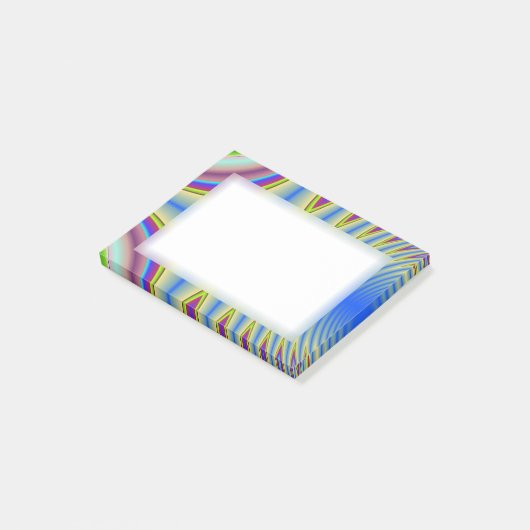 Psychedelische blaue Posten-it® Anmerkungen Post-it Klebezettel (angewinkelt)