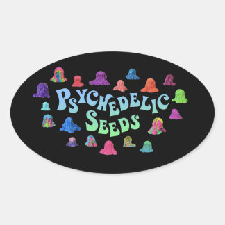 Psychedelische Blobs von Bex Ilsley (Stickerz) Ovaler Aufkleber