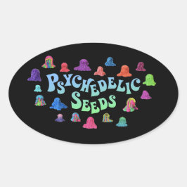 Psychedelische Blobs von Bex Ilsley (Stickerz) Ovaler Aufkleber