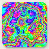 psychedelische Blume 1 Getränkeuntersetzer (Vorderseite)