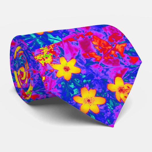 psychedelische Blume 4 Krawatte (Gerollt)