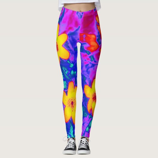psychedelische Blume 4 Leggings (Vorderseite)