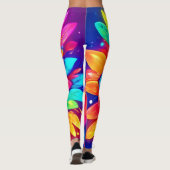 Psychedelische Blume Artwork Leggings (Rückseite)