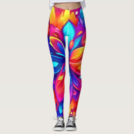 Psychedelische Blume Artwork Leggings