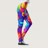 Psychedelische Blume Artwork Leggings (Rechts)