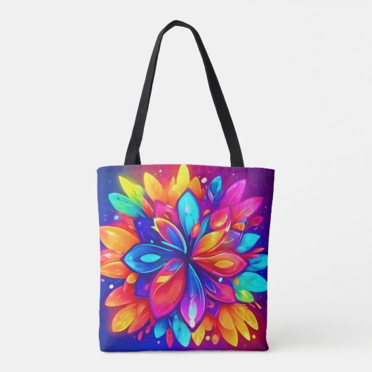 Psychedelische Blume Artwork Tasche (Rückseite)
