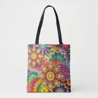 Psychedelische Blume auf Tasche