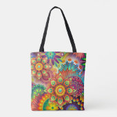 Psychedelische Blume auf Tasche (Rückseite)