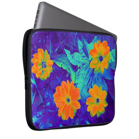 Psychedelische Blume Bed 02 Laptopschutzhülle (Vorne Rechts)