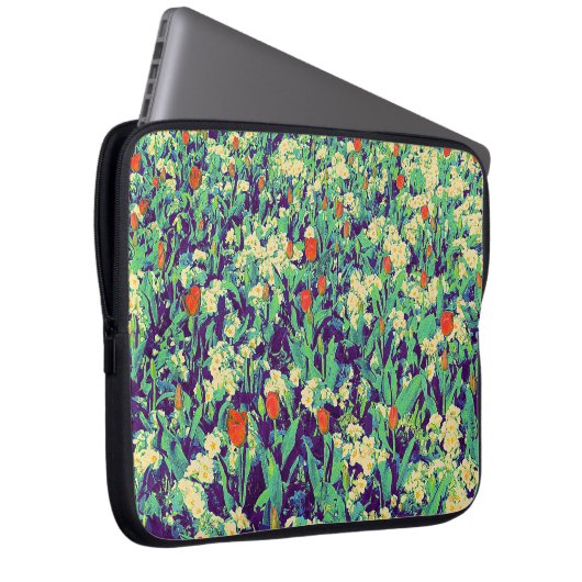 Psychedelische Blume Bed 03 Laptopschutzhülle (Vorne Rechts)