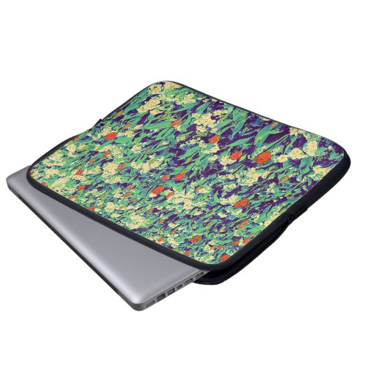 Psychedelische Blume Bed 03 Laptopschutzhülle (Vorne Knopf)