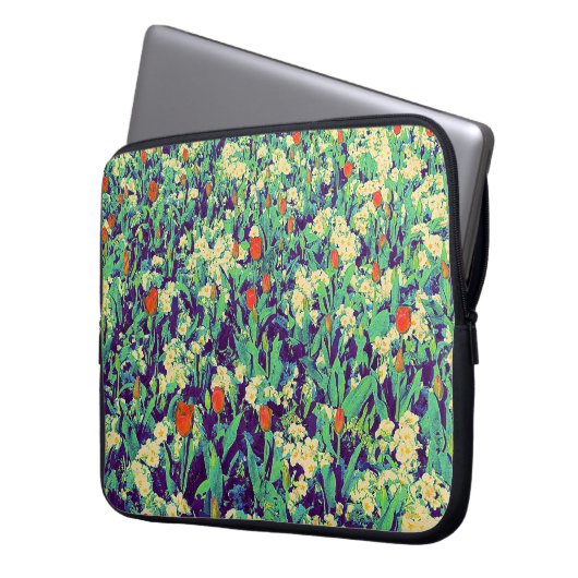 Psychedelische Blume Bed 03 Laptopschutzhülle (Vorderseite Links)