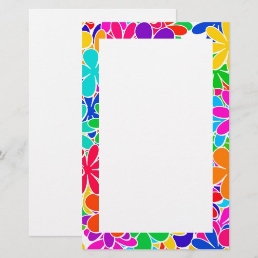 Psychedelische Blume Briefpapier (Vorne/Hinten)