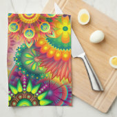 Psychedelische Blume Küchentuch (Viertel Falte)