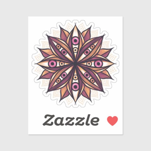 Psychedelische Blume Kunst mit trippy Creepy Eyes Aufkleber (Blatt)