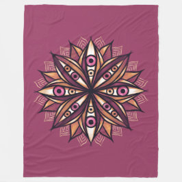 Psychedelische Blume Kunst mit trippy Creepy Eyes Fleecedecke