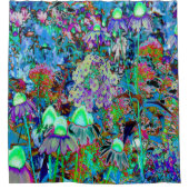 Psychedelische Blume Lila und Kalkgrün Duschvorhang (Vorderseite)
