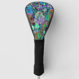 Psychedelische Blume Lila und Kalkgrün Golf Headcover