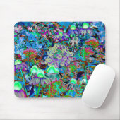 Psychedelische Blume Lila und Kalkgrün Mousepad (Mit Mouse)