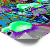 Psychedelische Blume Lila und Kalkgrün Poster (Ecke)