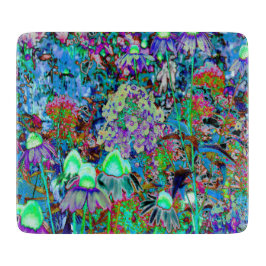 Psychedelische Blume Lila und Kalkgrün Schneidebrett