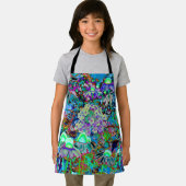 Psychedelische Blume Lila und Kalkgrün Schürze (Insitu)