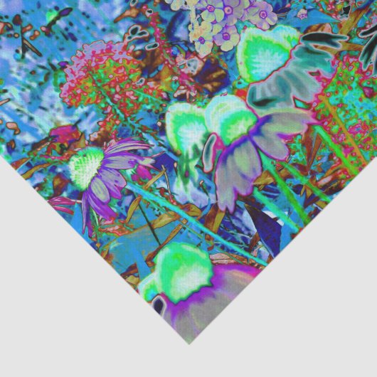 Psychedelische Blume Lila und Kalkgrün Seidenpapier (Ausschnitt)