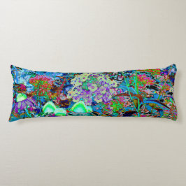 Psychedelische Blume Lila und Kalkgrün Seitenschläferkissen