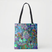 Psychedelische Blume Lila und Kalkgrün Tasche (Vorderseite)