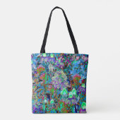 Psychedelische Blume Lila und Kalkgrün Tasche (Rückseite)