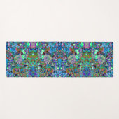 Psychedelische Blume Lila und Kalkgrün Yogamatte (Vorderseite (Horizontal))