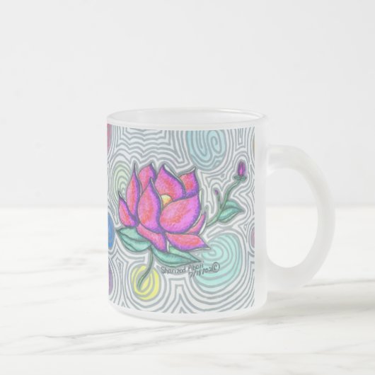 Psychedelische Blume Mattglastasse (Rechts)