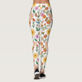 Psychedelische Blume Muster x4 Leggings (Rückseite)