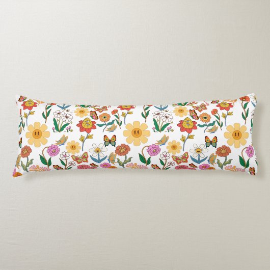 Psychedelische Blume Muster x4 Seitenschläferkissen (Vorderseite)