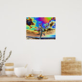 psychedelische Blume Poster (Küche)