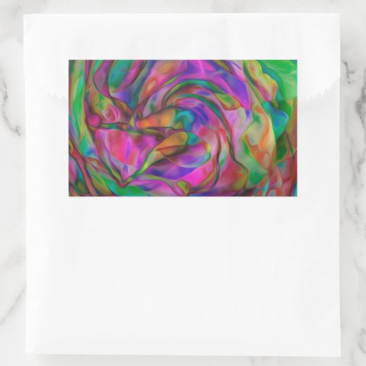 Psychedelische Blume Rechteckiger Aufkleber (Tasche)