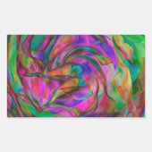 Psychedelische Blume Rechteckiger Aufkleber (Vorderseite)