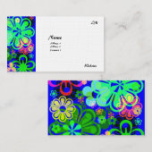 PSYCHEDELISCHE BLUMEN-GESCHÄFTS-KARTEN - NENNENDE TELEFONNUMMERKARTE (Vorne/Hinten)