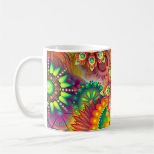 Psychedelische Blumen Kaffeetasse