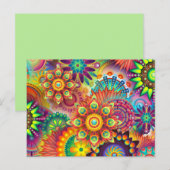 psychedelische Blumen Postkarte (Vorne/Hinten)