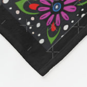 Psychedelische Blumen Tanzende Bären Farbige Dankb Fleecedecke (Ecke)