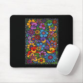 Psychedelische Blumen Tanzende Bären Farbige Dankb Mousepad (Mit Mouse)
